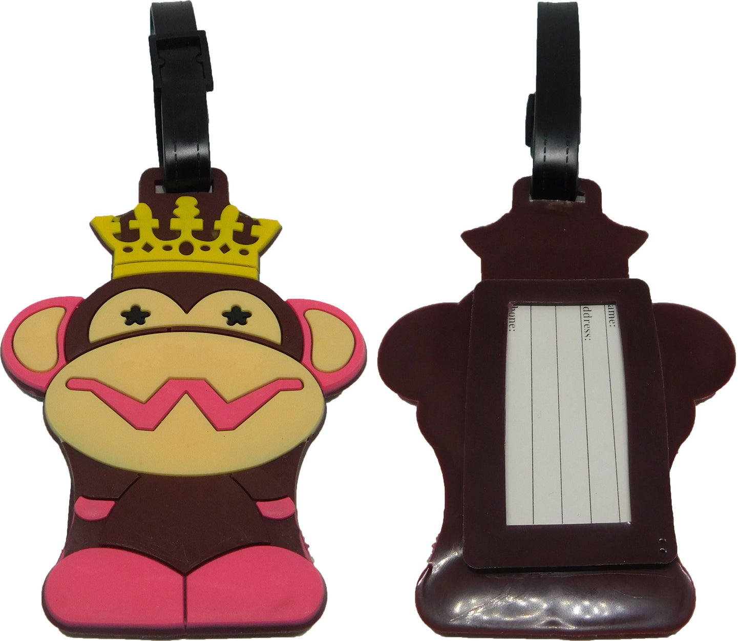 Affe Gorilla könig - Kofferanhänger Taschenanhänger Adressschild Plastik Adresse Anhänger