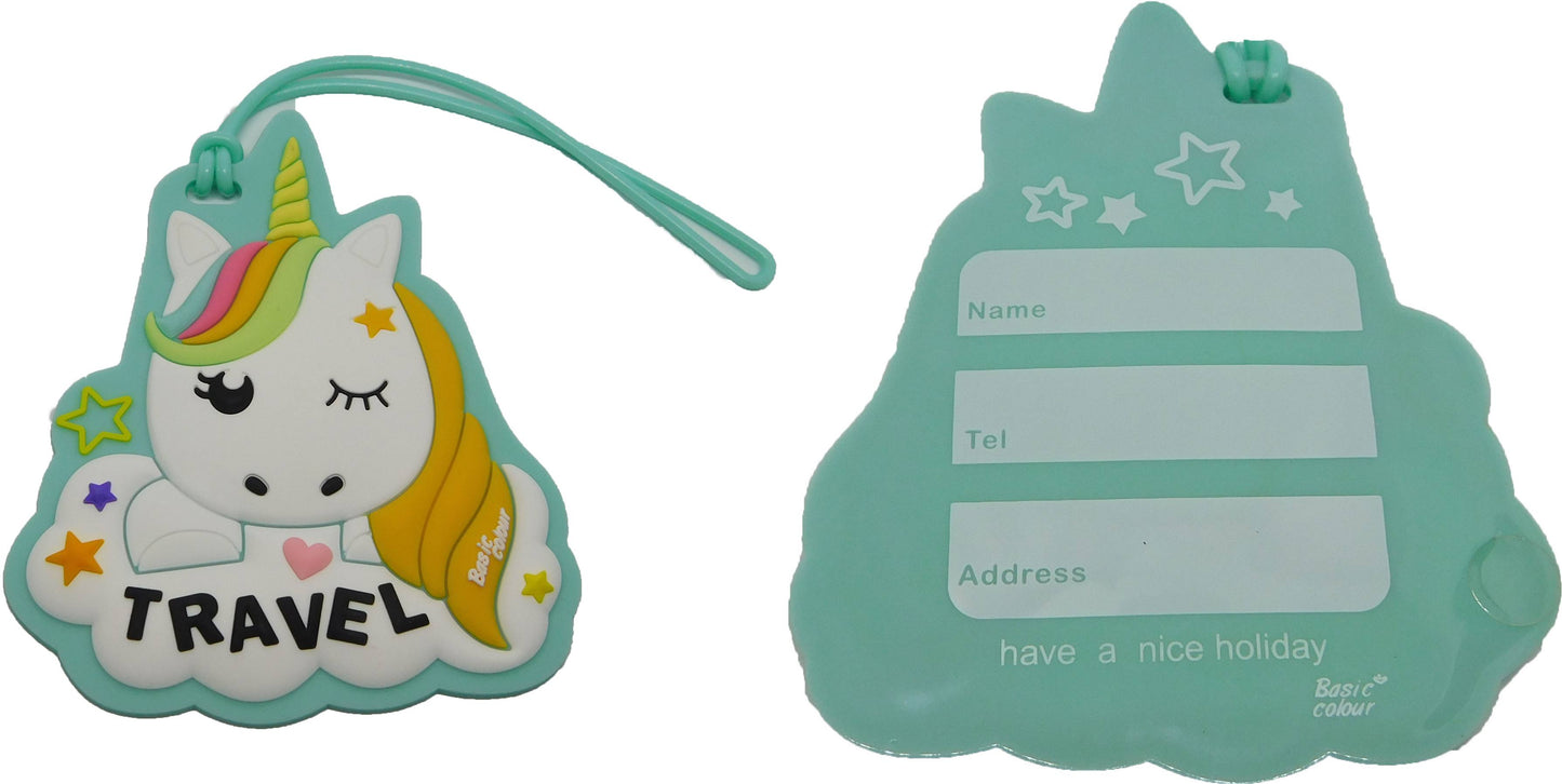 Türkis Einhorn - Kofferanhänger Taschenanhänger Adressschild Plastik Adresse Anhänger