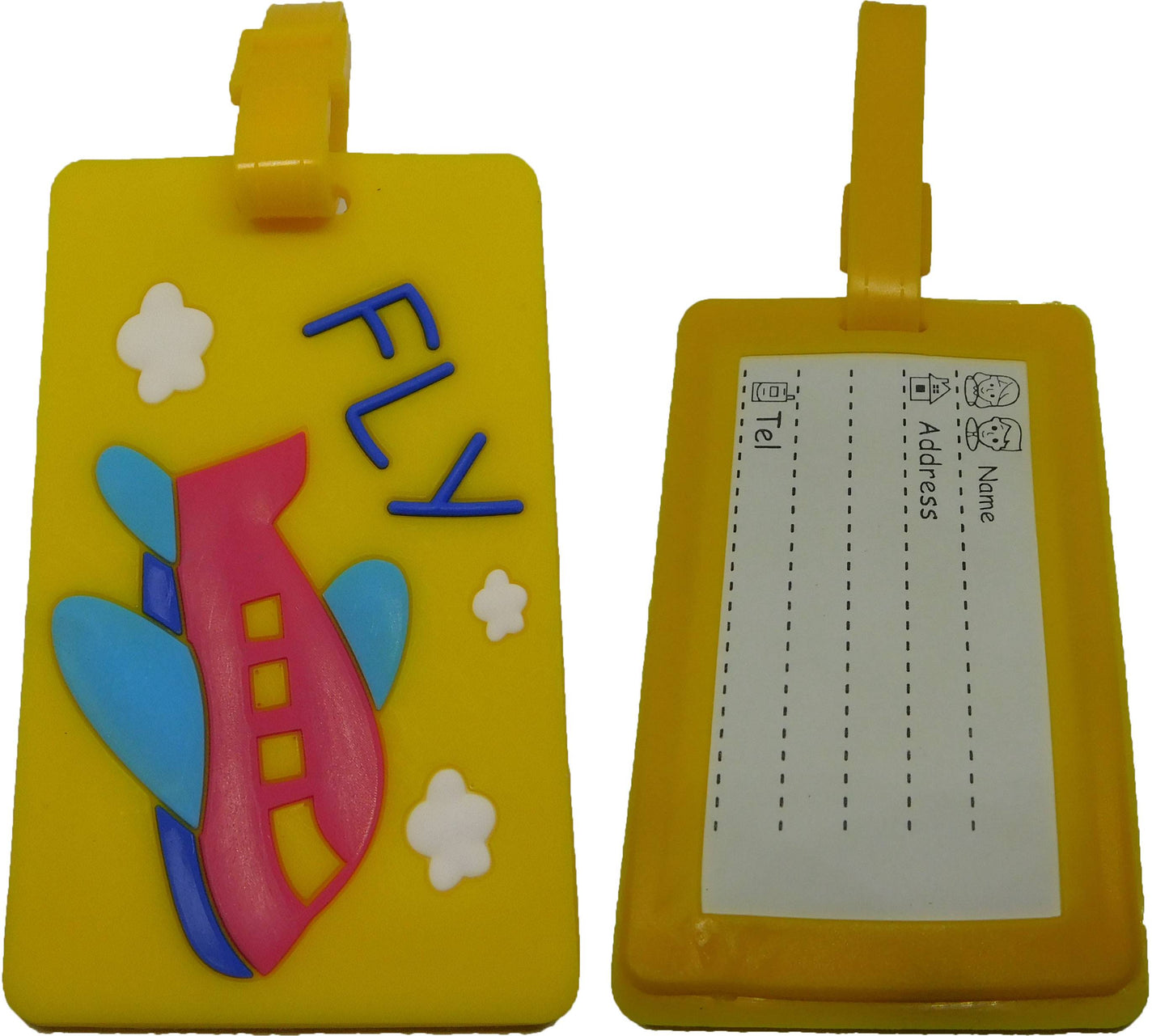 FLY Flugzeug - Kofferanhänger Taschenanhänger Adressschild Plastik Adresse Anhänger Reise Urlaub