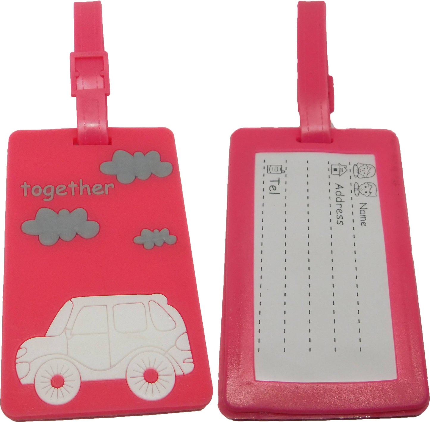 Auto Wolken - Kofferanhänger Taschenanhänger Adressschild Plastik Adresse Anhänger Reise Urlaub