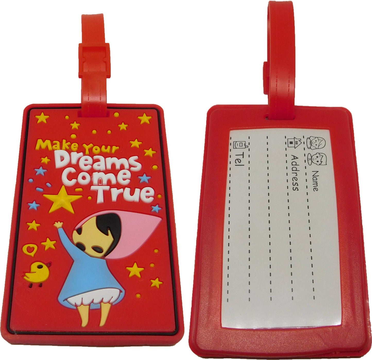 make your Dreams come true - Kofferanhänger Taschenanhänger Adressschild Plastik Adresse Anhänger