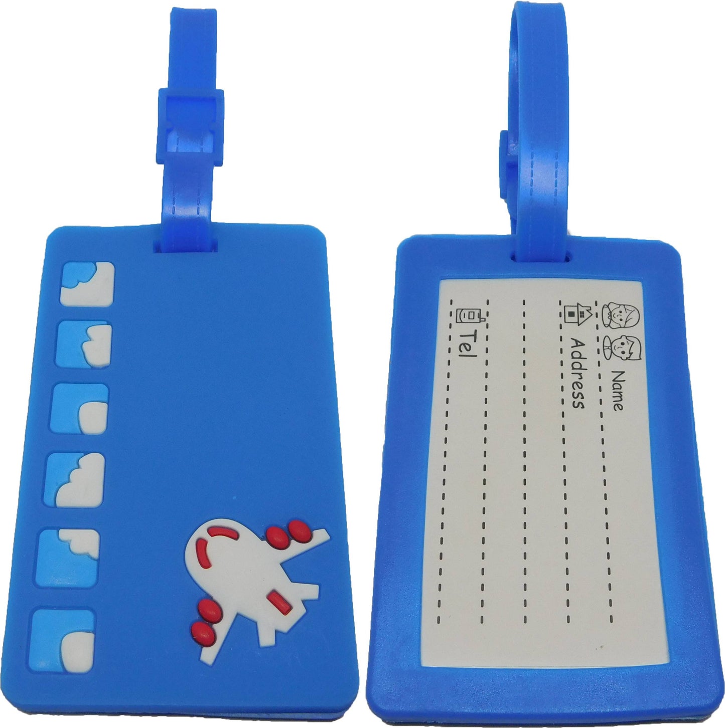 Flugzeug blau - Kofferanhänger Taschenanhänger Adressschild Plastik Adresse Anhänger