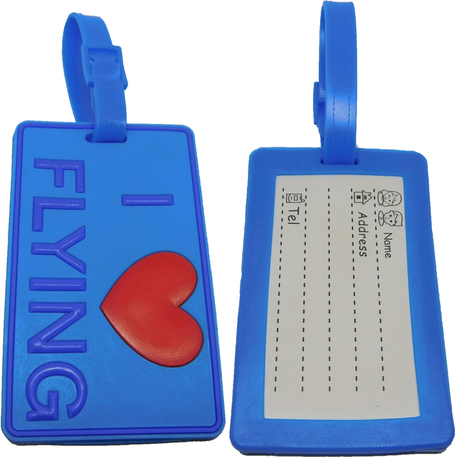 I LOVE FLYING - Kofferanhänger Taschenanhänger Adressschild Plastik Adresse Anhänger