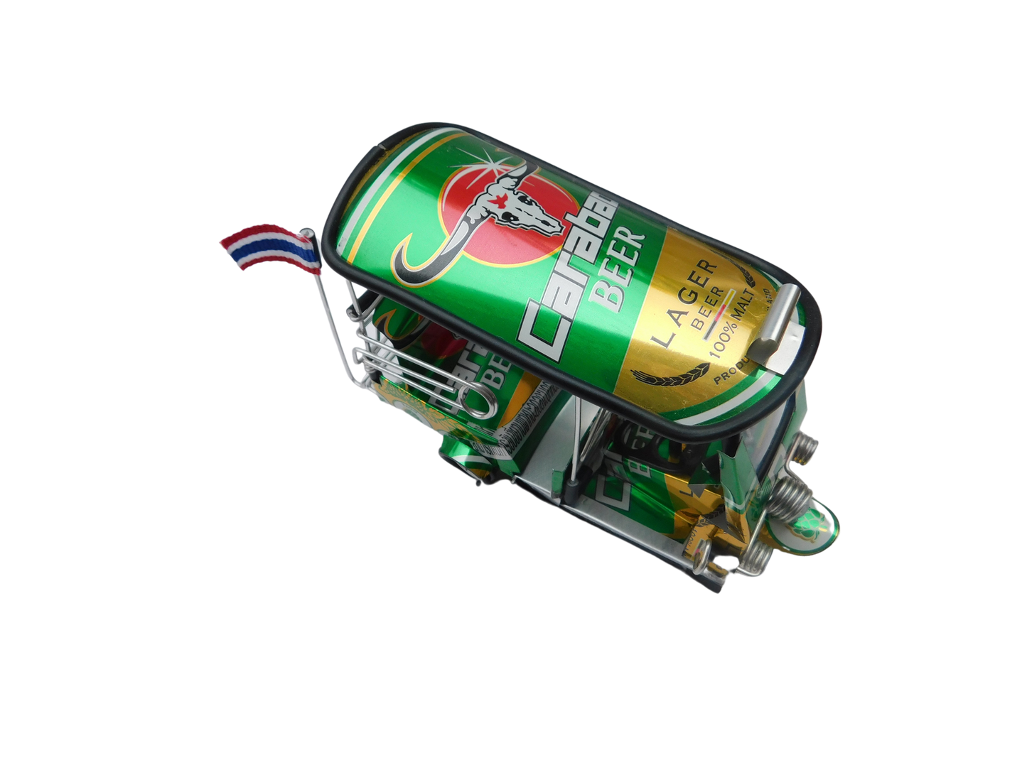 *** Carabao Beer Lager *** Detailgetreue Handgefertigte Nachbildung: TUK TUK Taxi aus Thailand - 14x7x6 cm