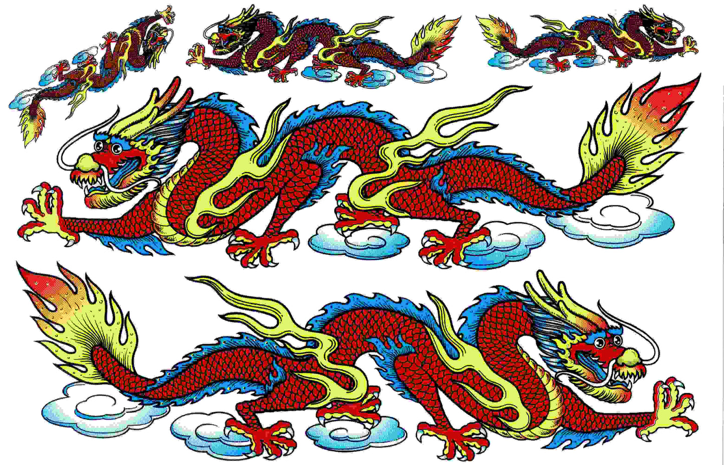 Drachen Schlange rot Aufkleber Sticker Motorrad Roller Skateboard Auto Tuning selbstklebend 141