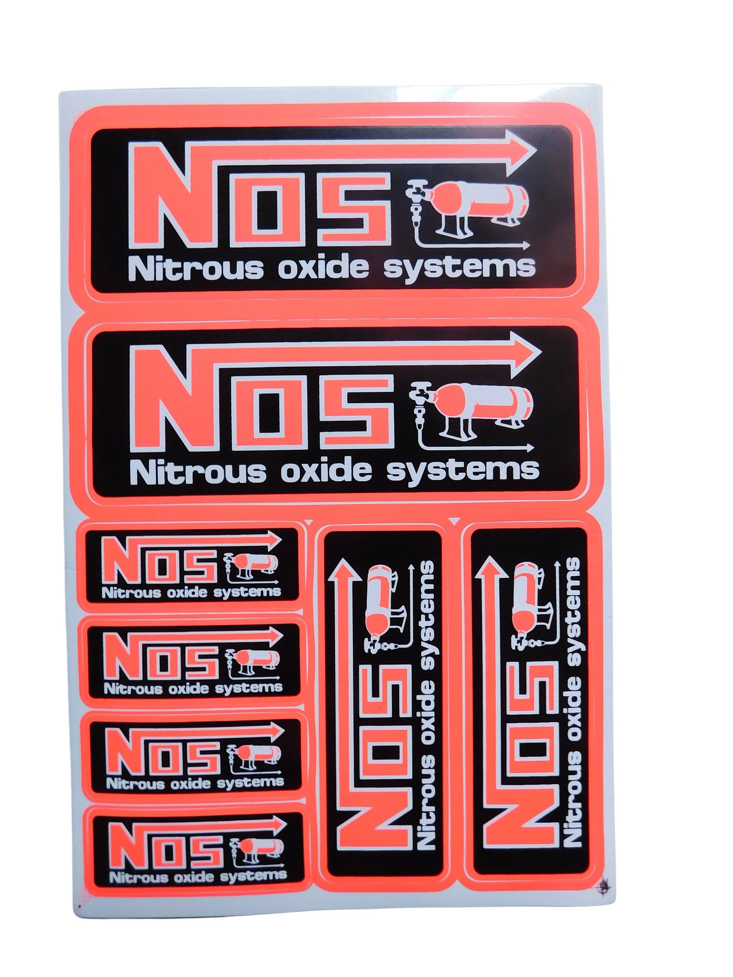 NOS N.O.S. autocollant orange moto scooter skateboard voiture tuning adhésif 333
