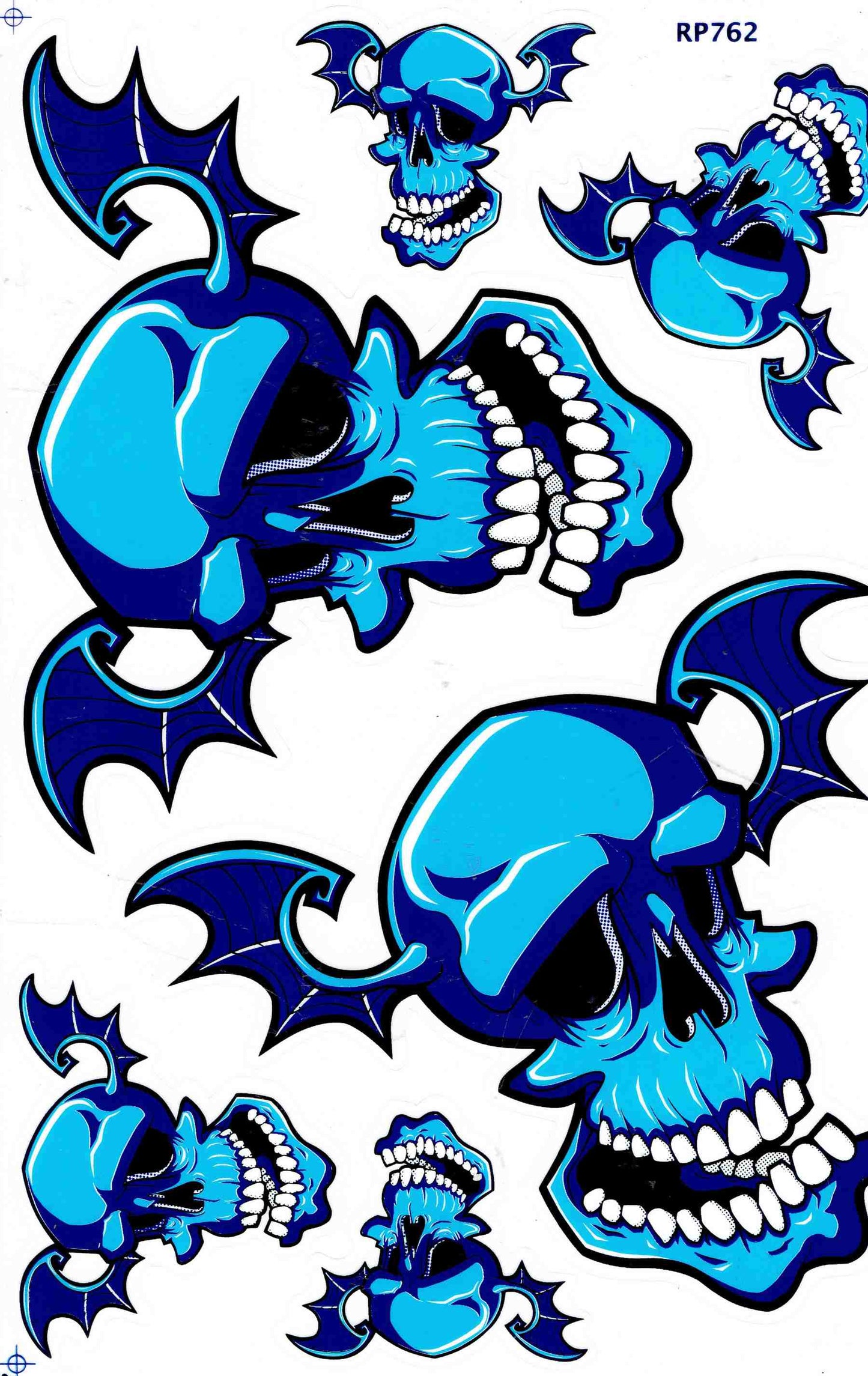 Fliegender Schädel Totenkopf Aufkleber Sticker - Ideal für Motorrad Roller Skateboard und Auto Tuning - Selbstklebend