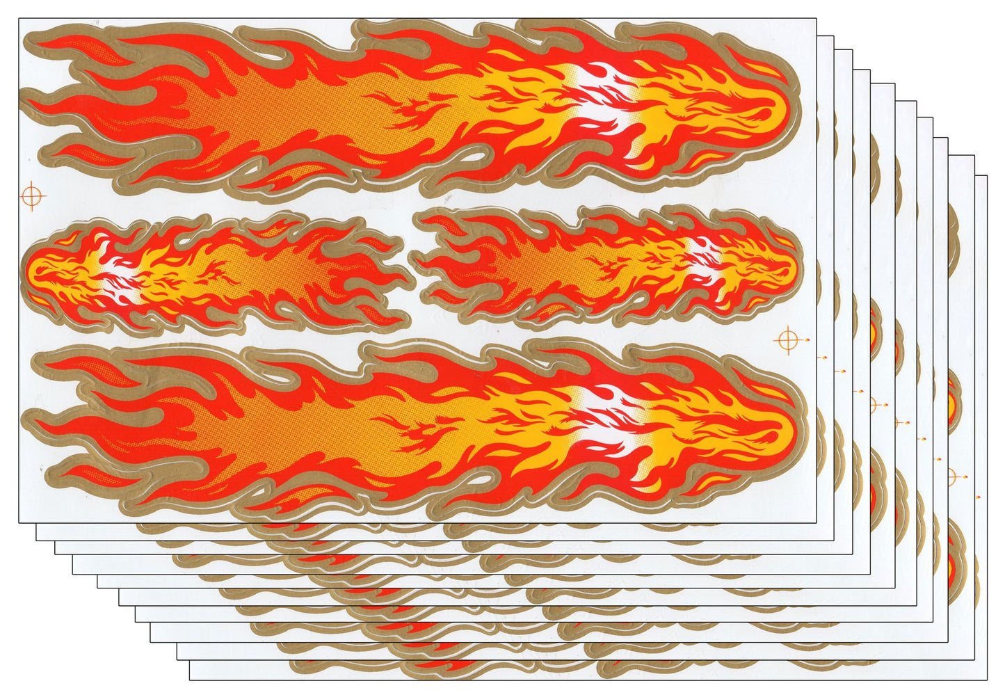 SPAR PACK DE 10 flammes feu orange panthère autocollant moto cyclomoteur scooter skateboard voiture tuning modélisme auto-adhésif 310