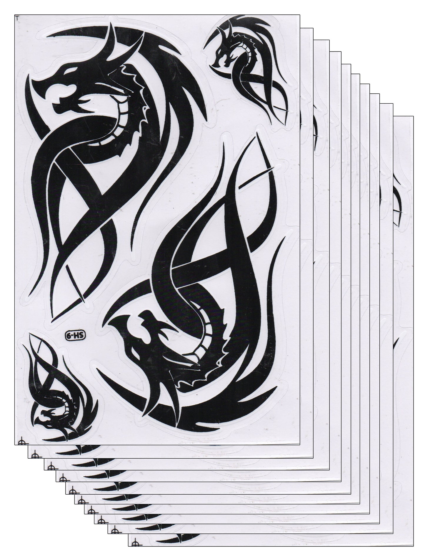 10ER Vorteilspack Drachen schwarz Aufkleber Sticker Motorrad Moped Roller Skateboard Auto Tuning Modellbau selbstklebend 088