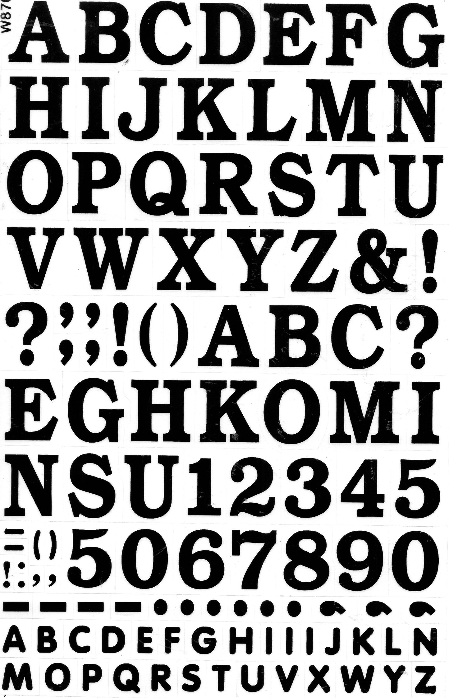 Buchstaben ABC schwarz 24 mm hoch Aufkleber Sticker für Büro Ordner Kinder Basteln Kindergarten Geburtstag 1 Bogen 239