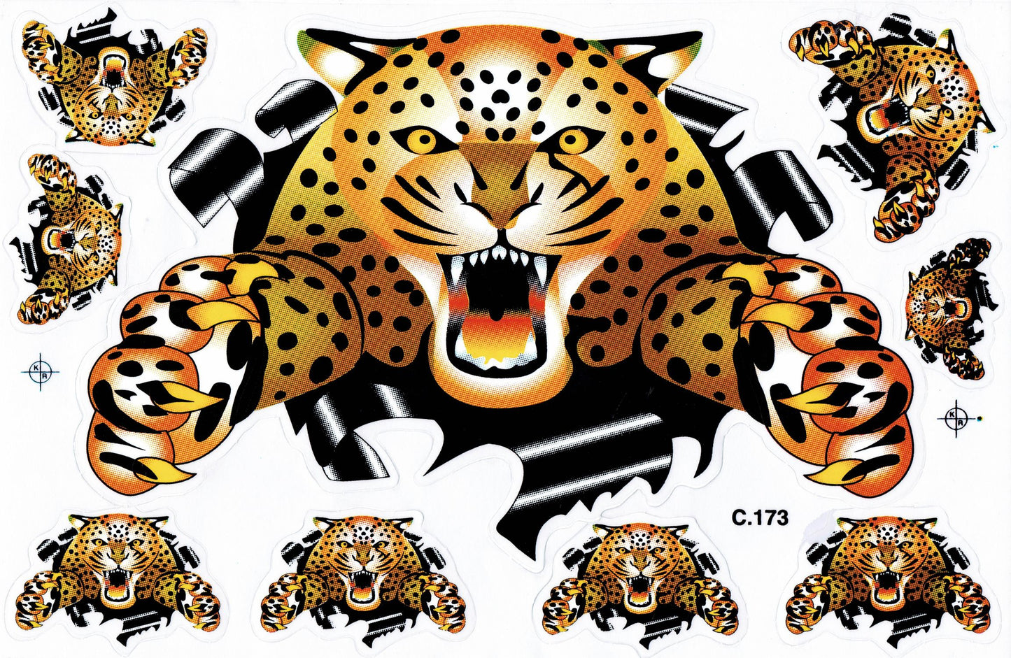 Leopard Aufkleber Sticker Motorrad Roller Skateboard Auto Tuning Modellbau selbstklebend 269