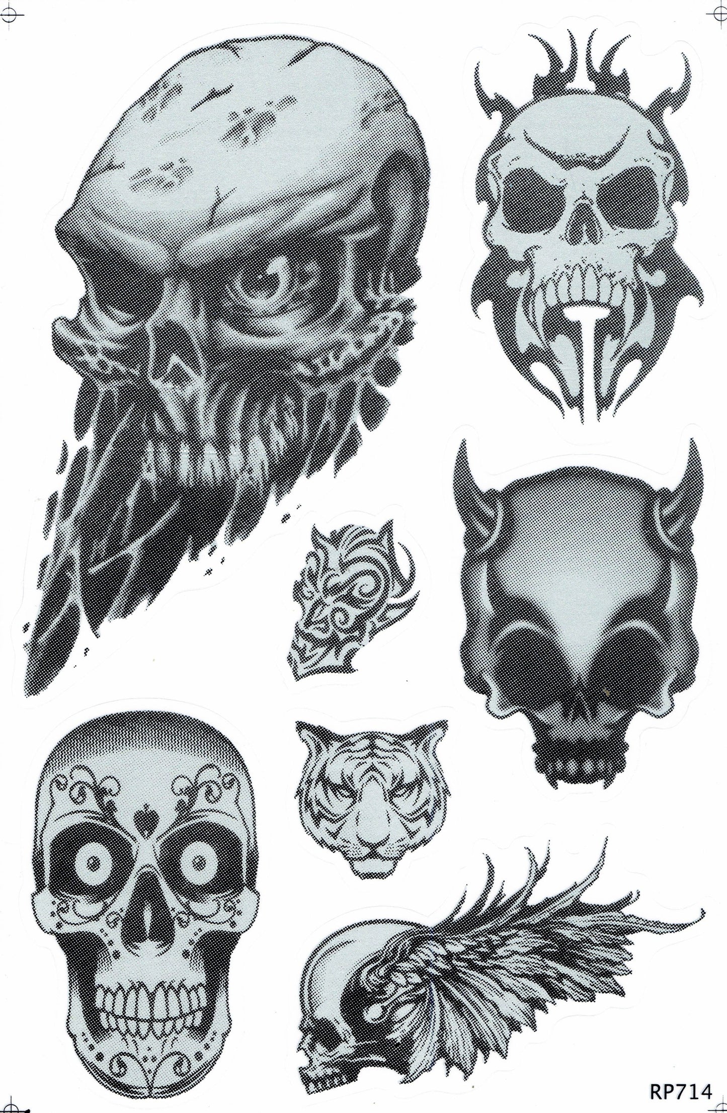 Teufel Schädel Totenkopf Skull Aufkleber Sticker Motorrad Roller Skateboard Auto Tuning Modellbau selbstklebend 291