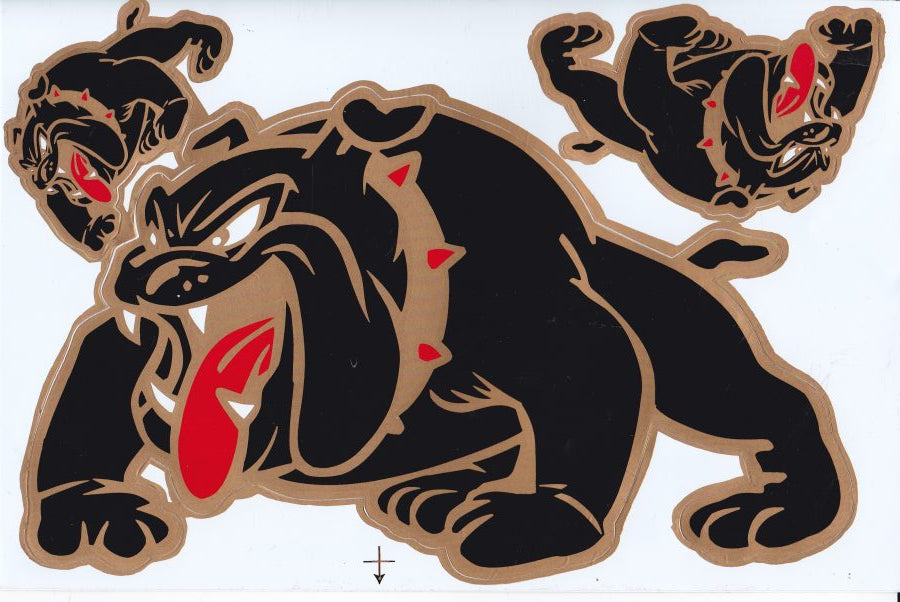 Bulldogge Hund gold Aufkleber Sticker Motorrad Roller Skateboard Auto Tuning Modellbau selbstklebend 452