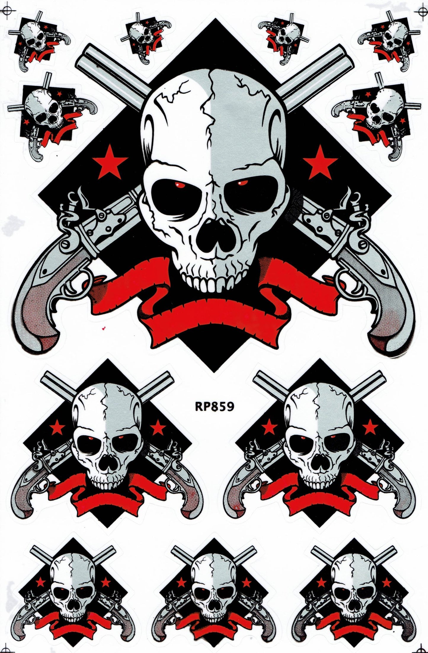 Totenkopf Skull Aufkleber Sticker Motorrad Roller Skateboard Auto Tuning Modellbau selbstklebend 457