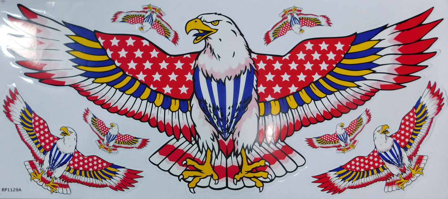 Adler Falke red extra big Sticker Aufkleber Folie 1 Blatt 530 mm x 230 mm wetterfest Motorrad Roller Skateboard Auto Tuning selbstklebend