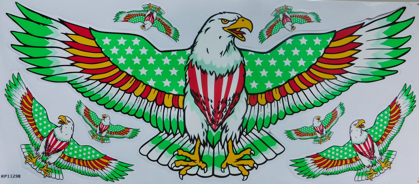 Dragon vert extra grand film autocollant 1 feuille 530 mm x 230 mm résistant aux intempéries moto scooter skateboard voiture tuning auto-adhésif LS003