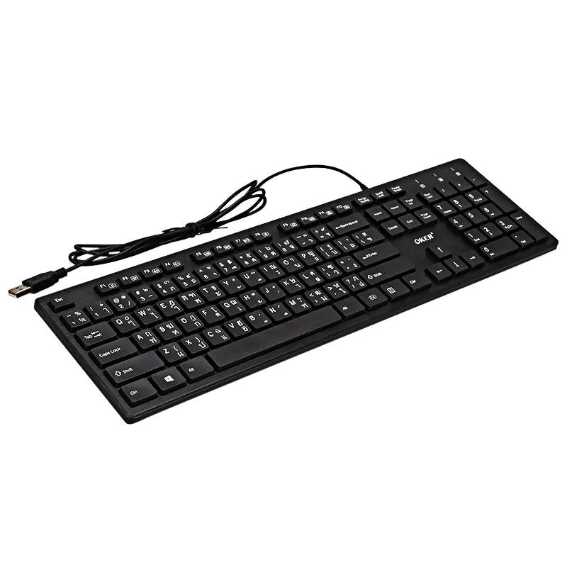 Clavier OKER Thai QWERTY USB KB518 clavier noir Disposition du clavier thaïlandais / anglais