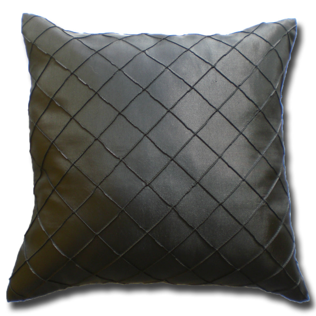 Housse de coussin motif à carreaux noir 40x40cm/15.5x15.5in canapé-lit en soie thaïlandaise chaise de jardin