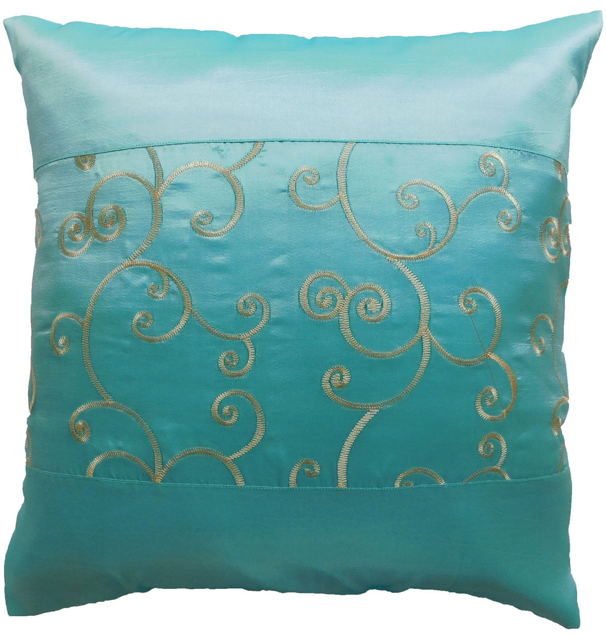 Housse de coussin motif fleurs lierre bleu clair 40x40cm/15.5x15.5in canapé-lit en soie thaïlandaise chaise de jardin