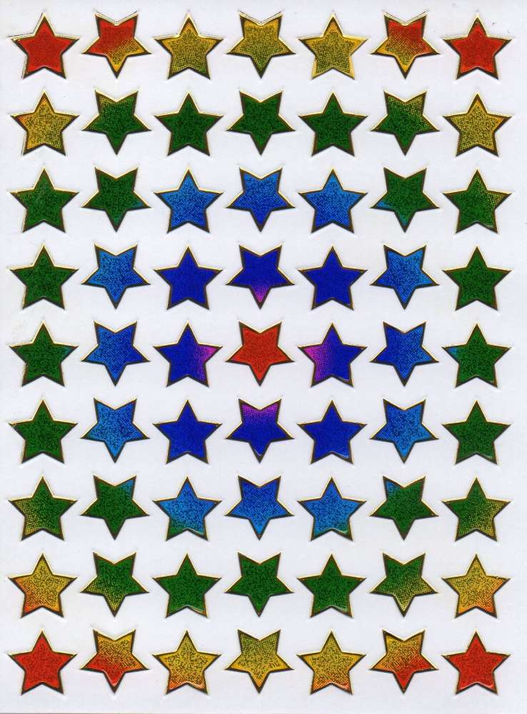 Star star colorful sticker sticker metallic glitter effect for children craft kindergarten birthday 1 sheet 085