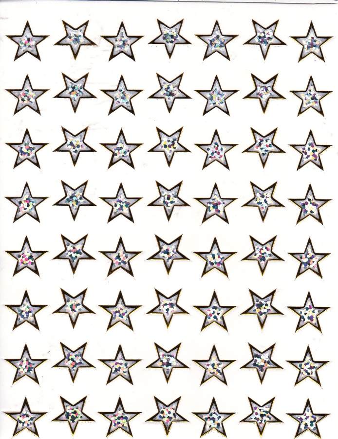Sterne Stern silber Aufkleber Sticker metallic Glitzer Effekt für Kinder Basteln Kindergarten Geburtstag 1 Bogen 102