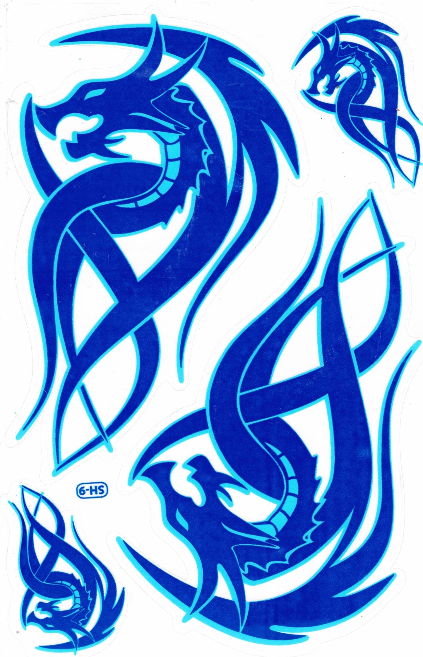 Drachen Schlange blau Aufkleber Sticker Motorrad Roller Skateboard Auto Tuning selbstklebend 191