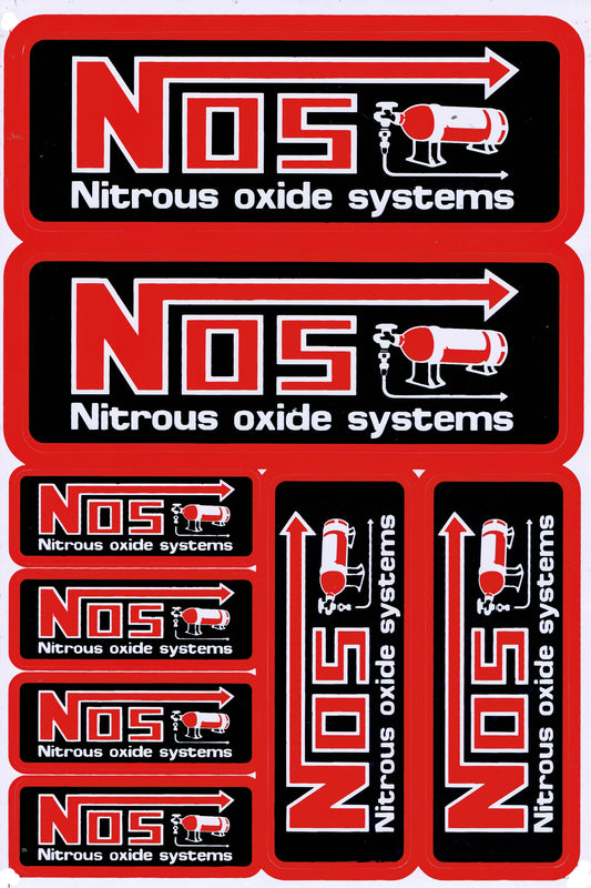 NOS N.O.S. rot Logo Aufkleber Sticker Motorrad Roller Skateboard Auto Tuning Modellbau selbstklebend 260