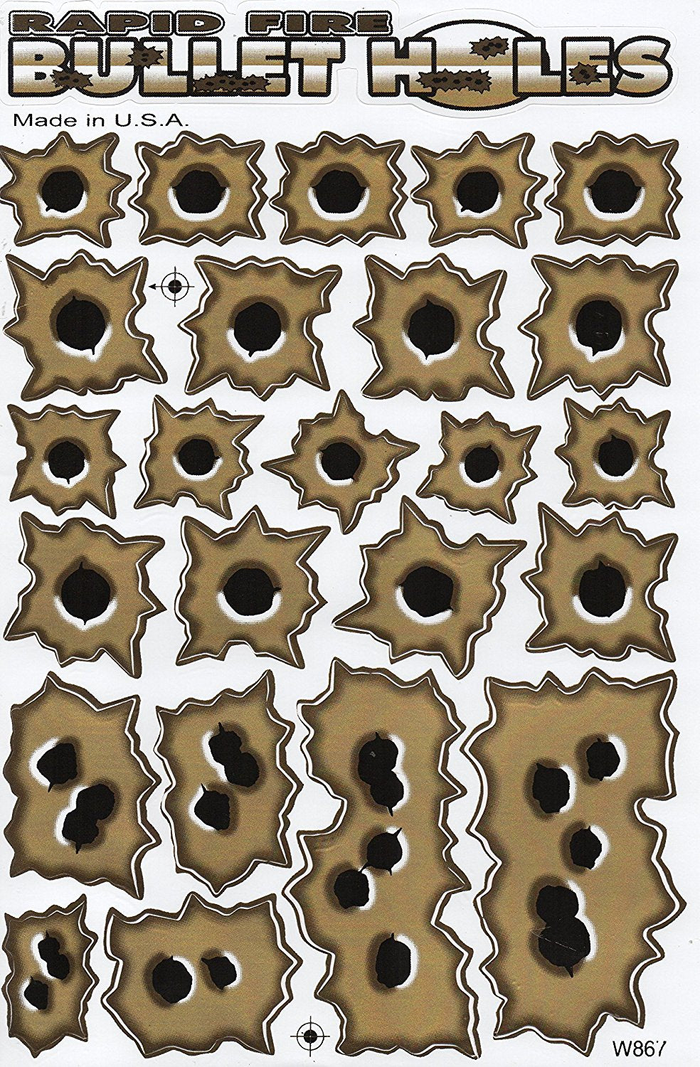 Einschusslöcher gold Aufkleber Sticker Motorrad Roller Skateboard Auto Tuning selbstklebend 347