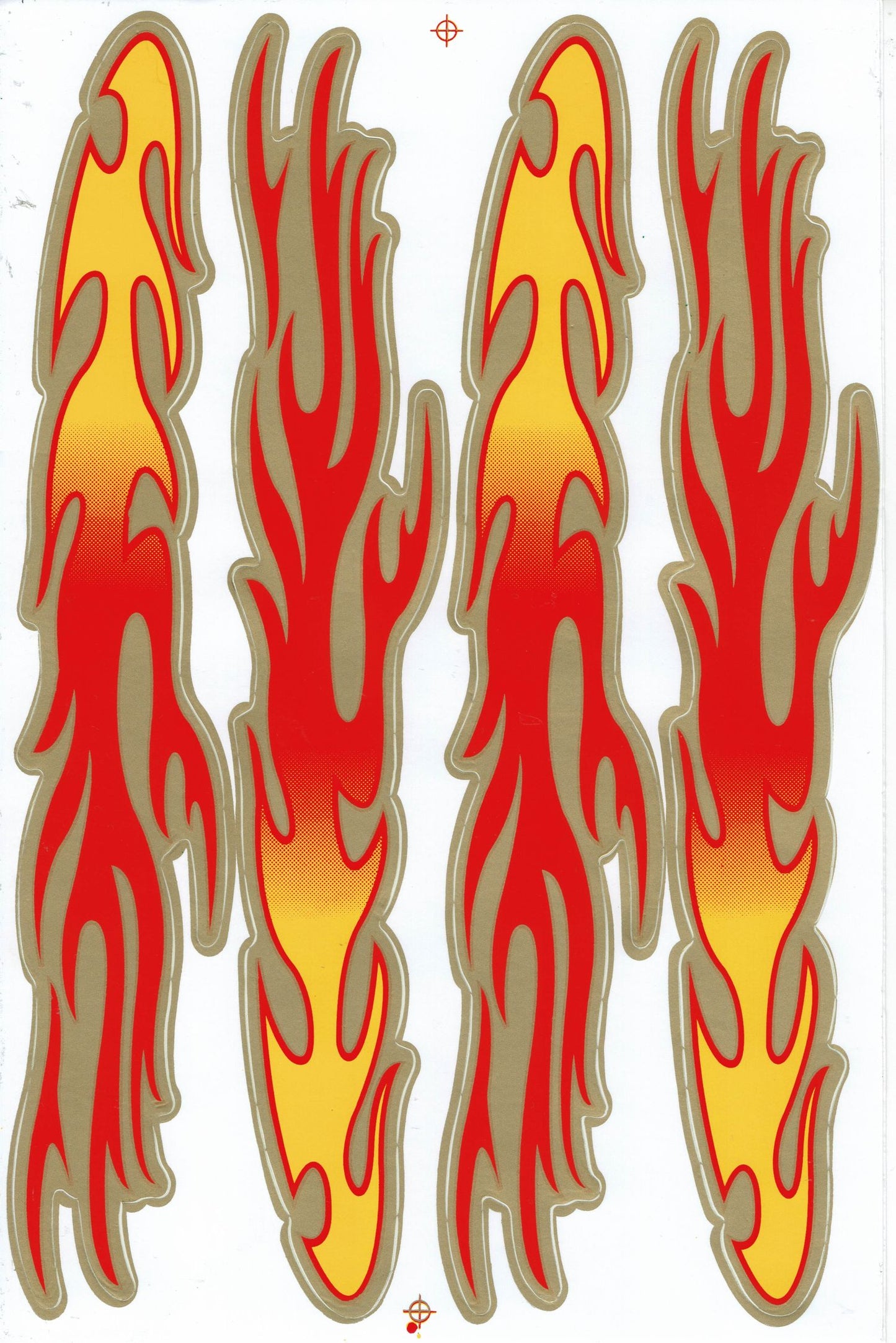 Flammen Feuer orange Aufkleber Sticker Motorrad Roller Skateboard Auto Tuning Modellbau selbstklebend 373