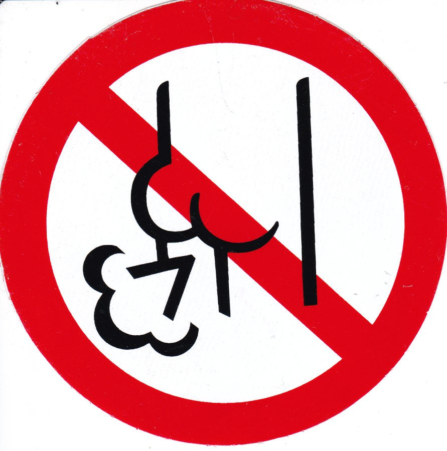 Verboten " furzen pupsen " rund Aufkleber Sticker selbstklebend 398