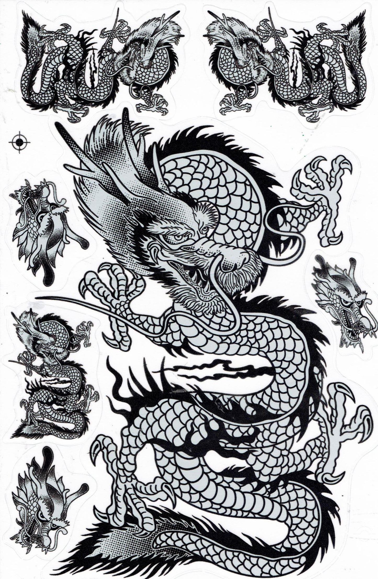 Drachen Schlange schwarz Aufkleber Sticker Motorrad Roller Skateboard Auto Tuning selbstklebend 474