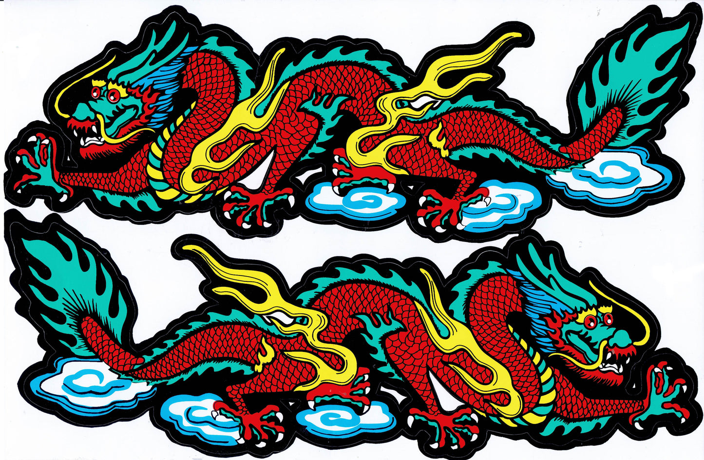 Drachen Schlange rot Aufkleber Sticker Motorrad Roller Skateboard Auto Tuning selbstklebend 494