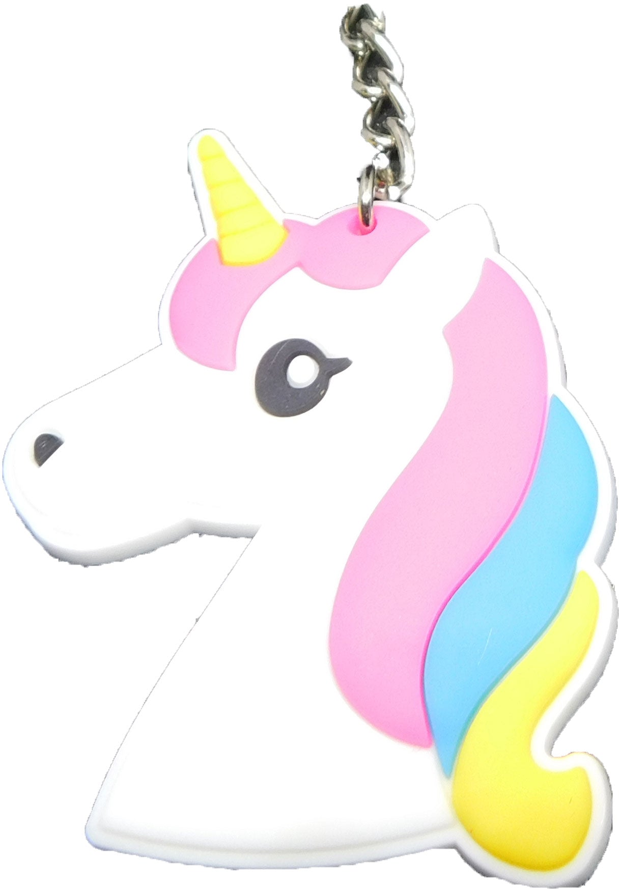 Porte-clés en caoutchouc coloré de conte de fées de créatures mythiques de corne de licorne