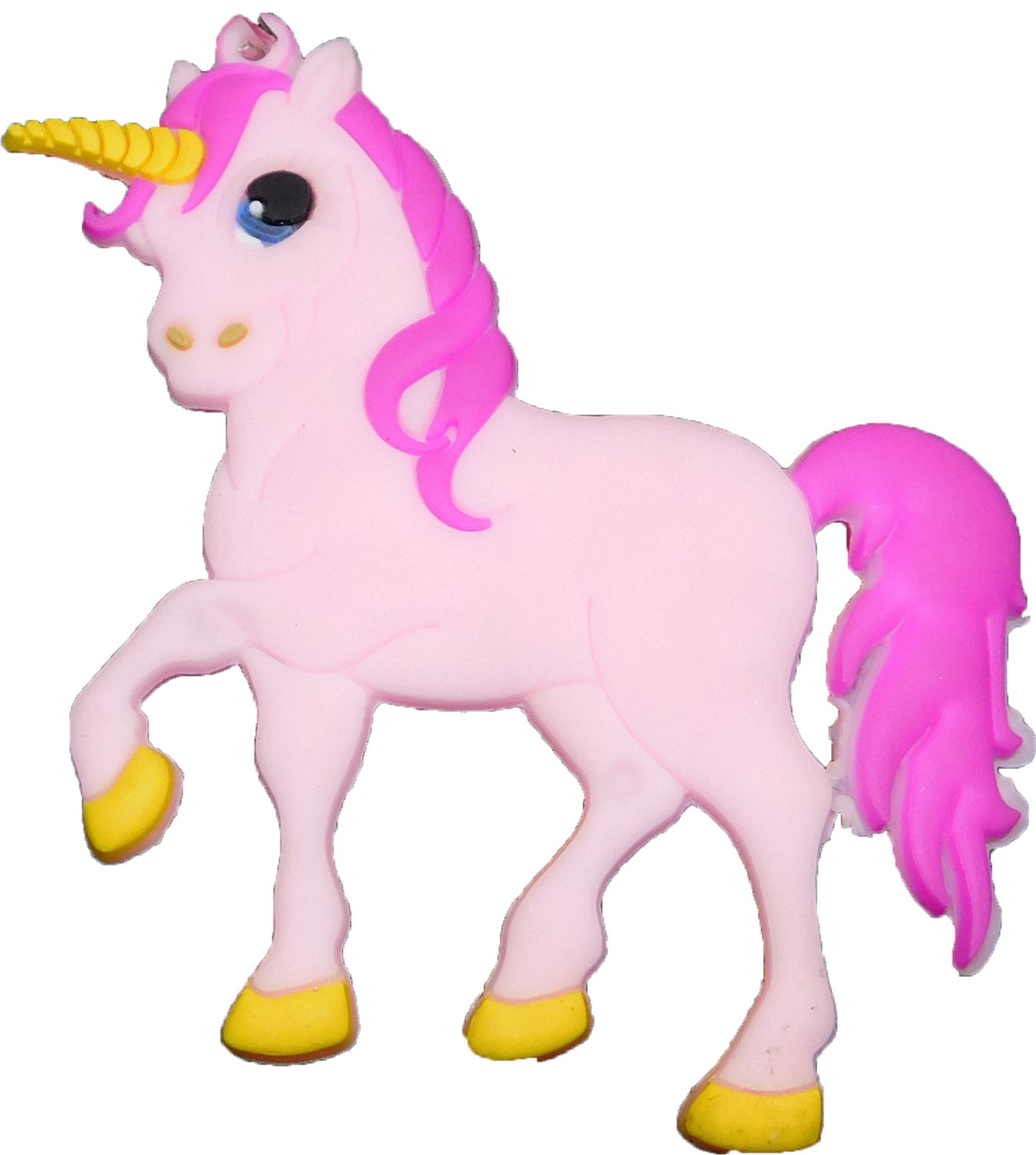 Porte-clés en caoutchouc coloré de conte de fées de créatures mythiques de corne de licorne