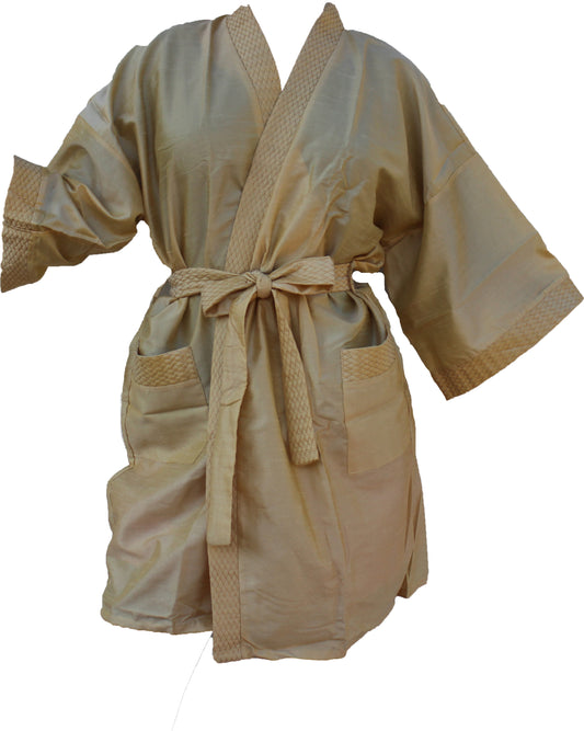 Kimono Robe Damen Long Satin Bademantel Seide Leichter seidiger Bademantel für Brautjungfern Brautparty Loungewear mit Taschen