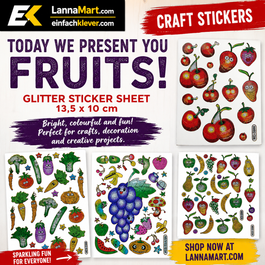 Add a Little Sparkle to Your Creativity – Glitter Fruit Craft Stickers