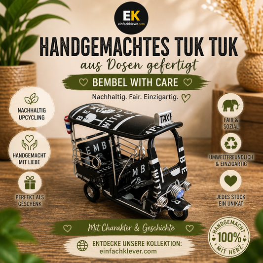 Handgemachtes Tuk Tuk aus Dosen – Nachhaltige Deko mit Charakter