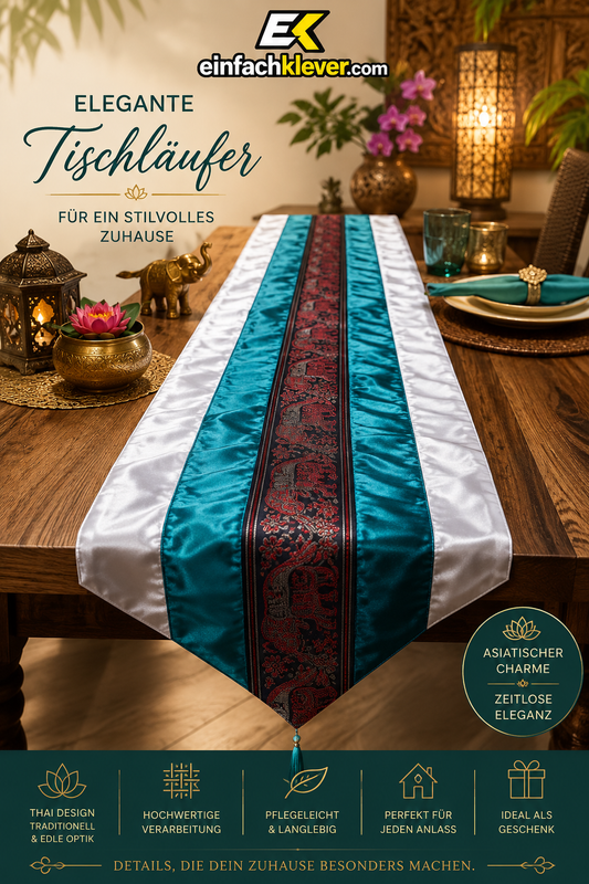 Elegante Tischläufer aus Thai-Seide – Asiatische Tischdeko mit besonderem Charme