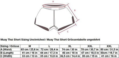 Kraftvoll und Stilvoll: Moderne Muay Thai Shorts für Erwachsene! (Gold- Rot M-L-XL-XXL-3XL)