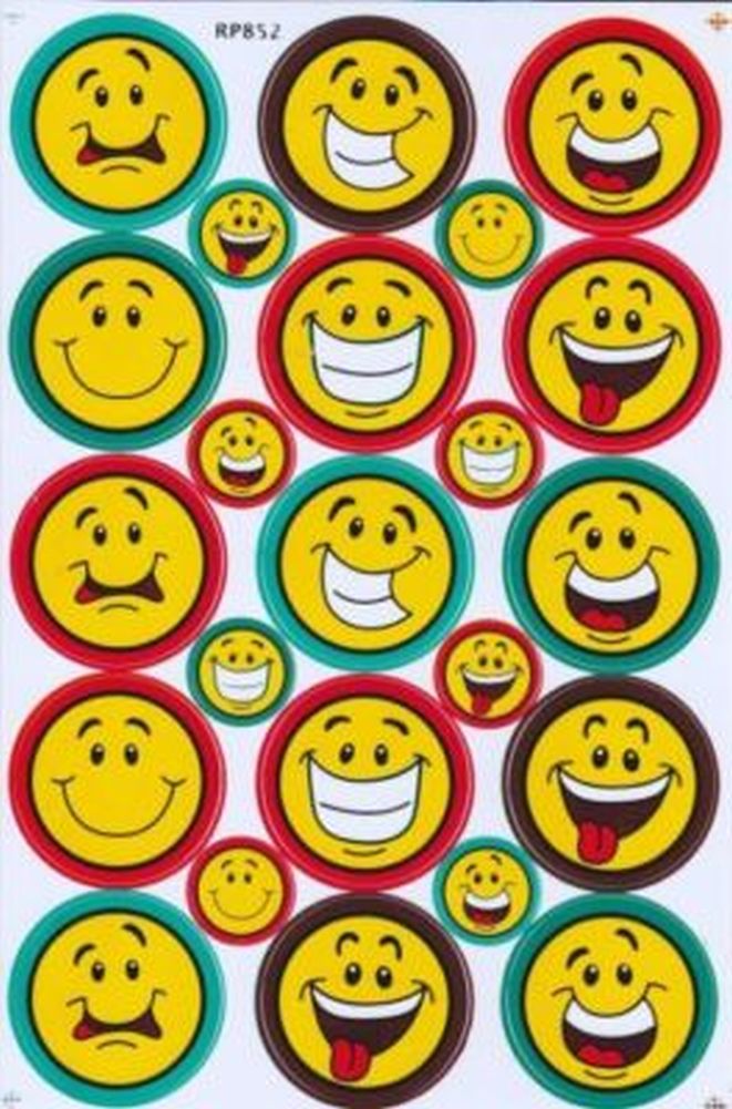 Smilies Smiley Lachendes Gesicht Aufkleber Sticker für Kinder Basteln Kindergarten Geburtstag 1 Bogen 388