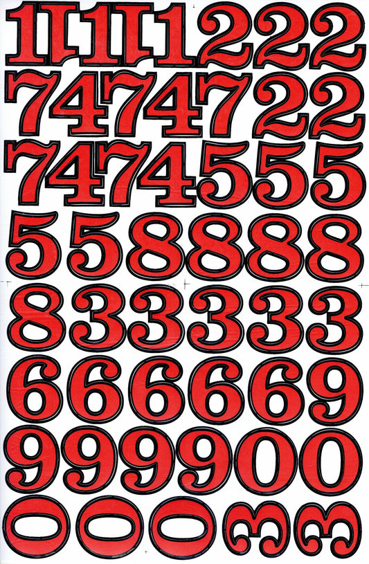 Zahlen Nummern 123 rot 30 mm hoch Aufkleber Sticker für Büro Ordner Kinder Basteln Kindergarten Geburtstag 1 Bogen 556