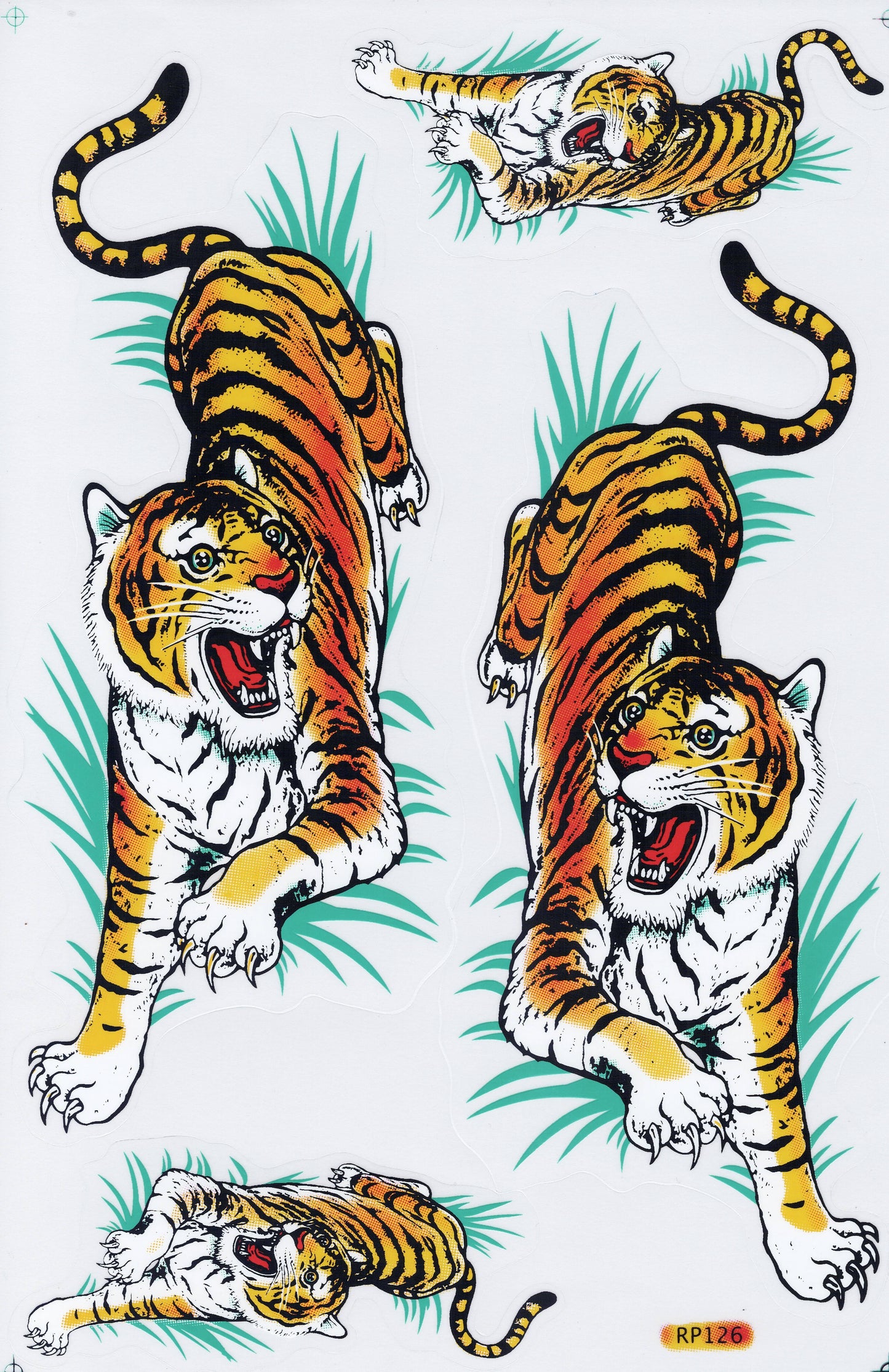 Tiger Dschungel Aufkleber Sticker Motorrad Roller Skateboard Auto Tuning selbstklebend 348