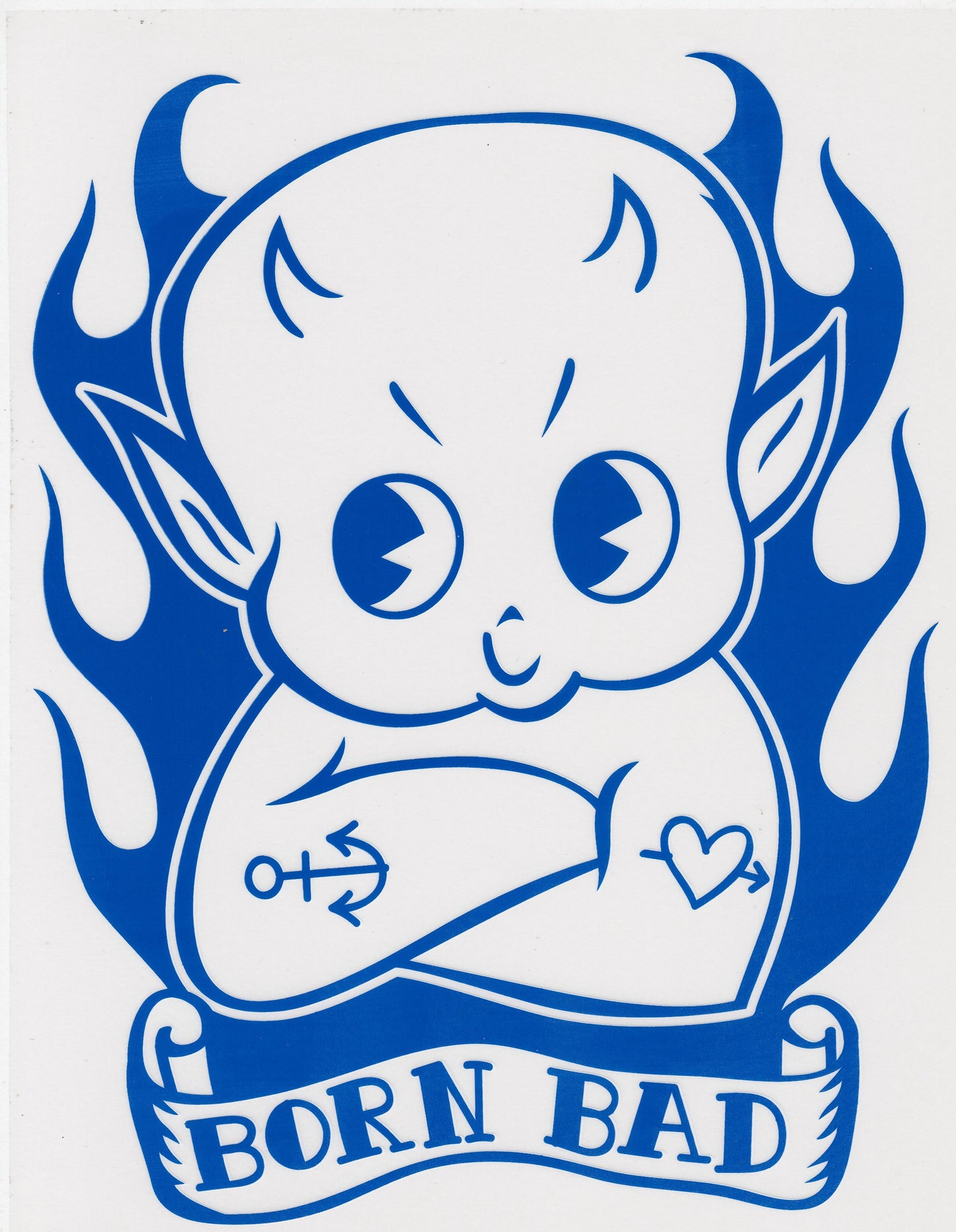 Born Bad Baby Flammen Aufkleber Sticker Motorrad Roller Skateboard Auto Tuning Modellbau selbstklebend 561