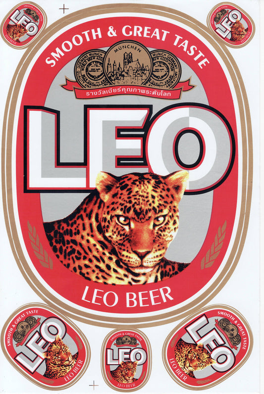 Leo Bier Beer Logo Aufkleber Sticker Motorrad Roller Skateboard Auto Tuning Modellbau selbstklebend 561