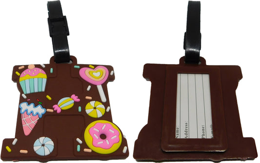 brauner Muffin Kuchen  - Kofferanhänger Taschenanhänger Adressschild Plastik Adresse Anhänger