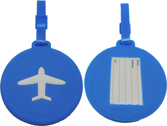 Flugzeug blau - Kofferanhänger Taschenanhänger Adressschild Plastik Adresse Anhänger