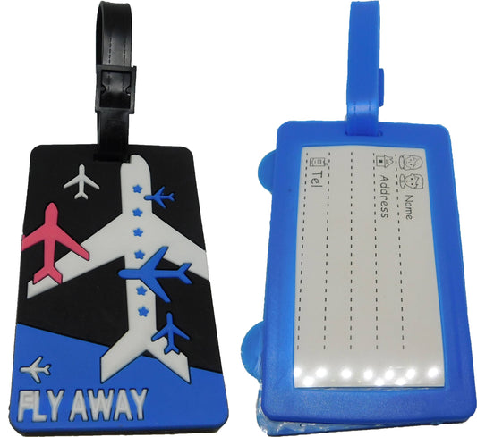 Schwarz Fly away - Kofferanhänger Taschenanhänger Adressschild Plastik Adresse Anhänger