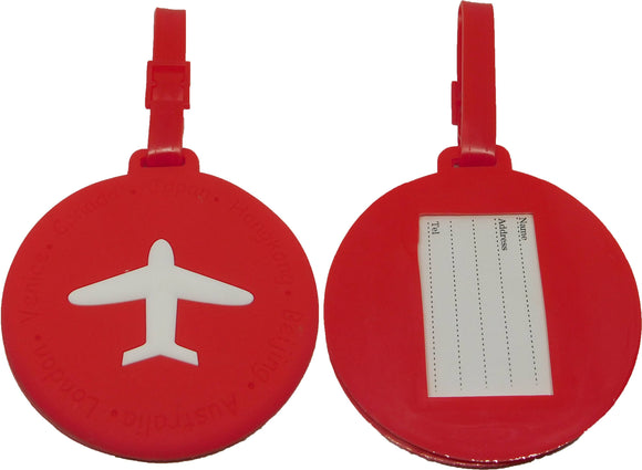Flugzeug Rot - Kofferanhänger Taschenanhänger Adressschild Plastik Adresse Anhänger