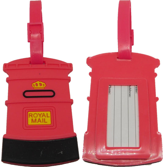 englischer Briefkasten rot - Kofferanhänger Taschenanhänger Adressschild Plastik Adresse Anhänger