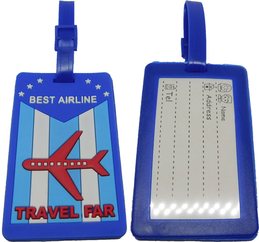 Flugzeug  - Kofferanhänger Taschenanhänger Adressschild Plastik Adresse Anhänger